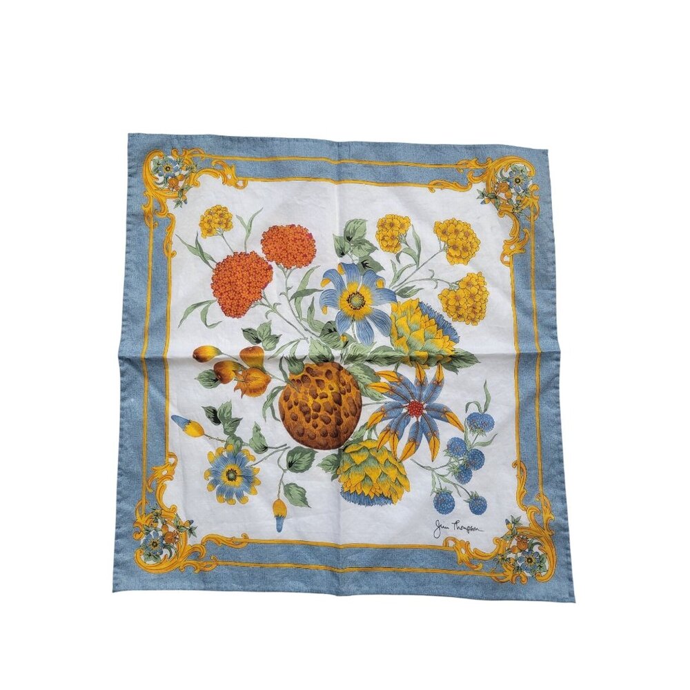Jim Thompson Floral Handkerchief  Vintage Old Money Delicate Hand Bag Detail - Picture 2 of 6